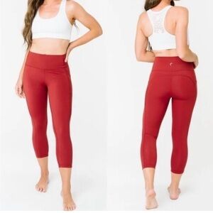 Zyia Active Brilliant Hi Rise Leggings red